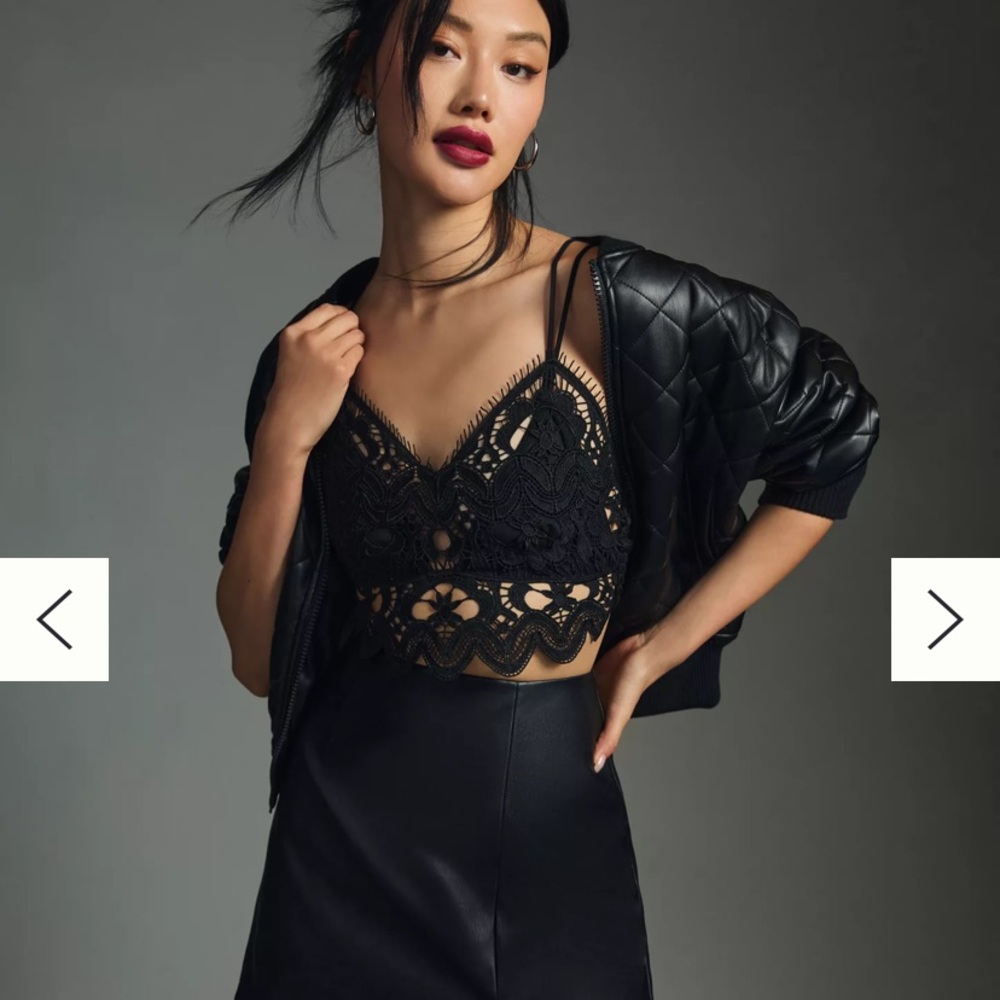Anthropologie Black Lace Chemise